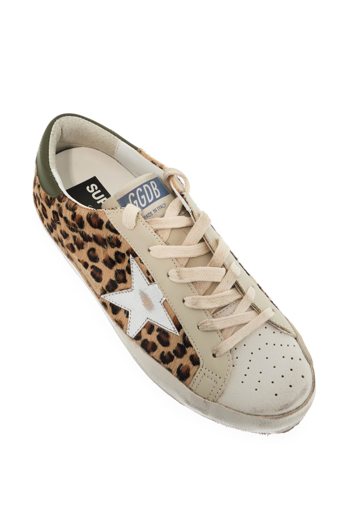 Shop Golden Goose Super-star Ltd Sneakers In Cav In Beige/brown/black/silver/olive (brown)