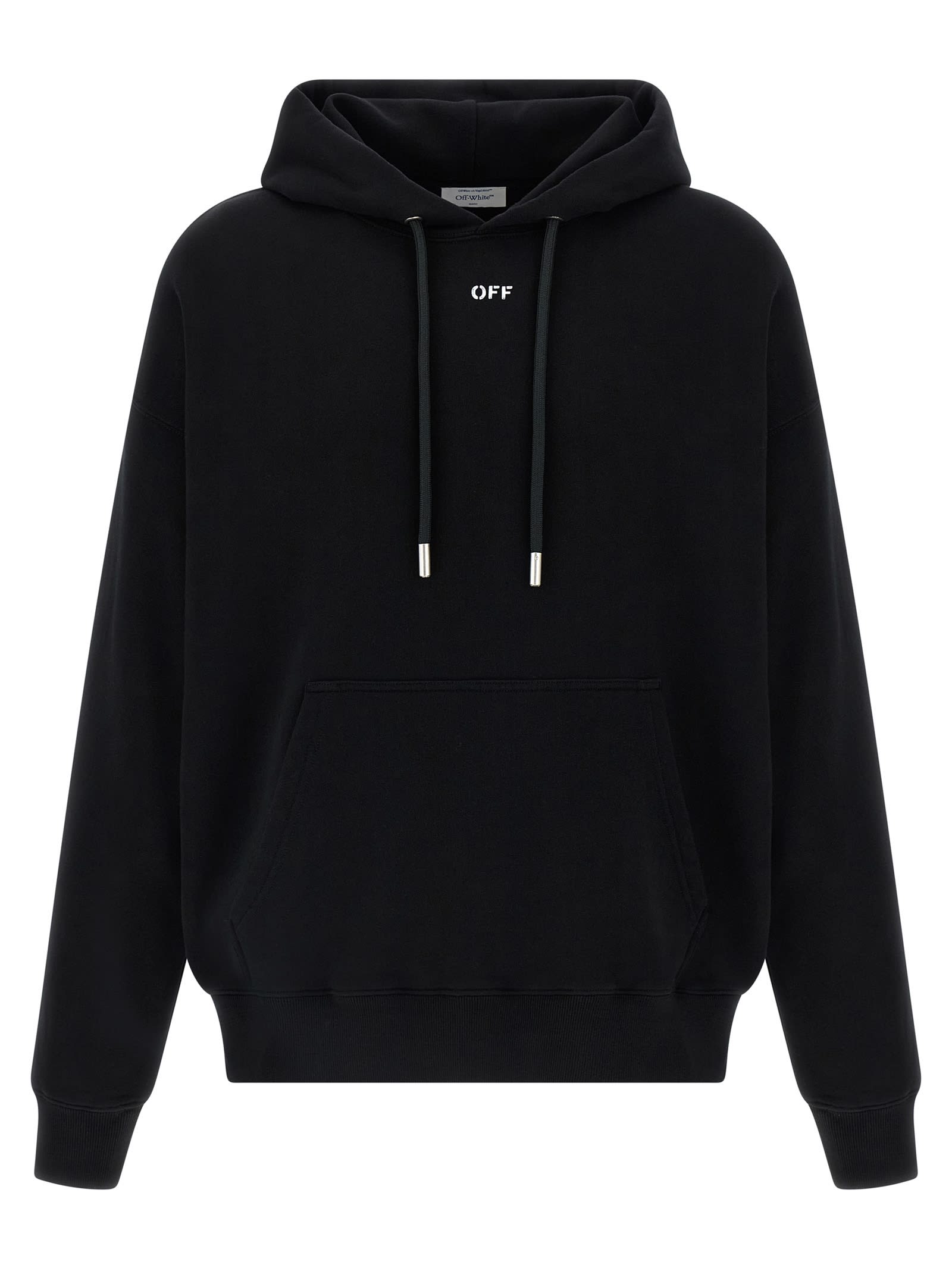 Off-white Hooded Sweater Kangaroo Pocket In Black