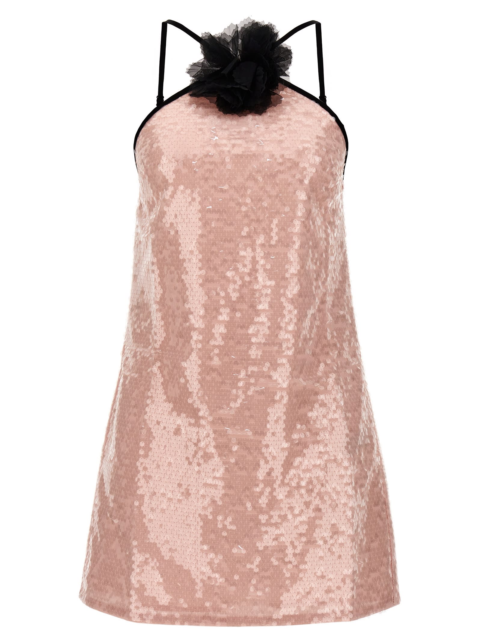 Shop Self-portrait Pale Pink Sequin Mini Dress