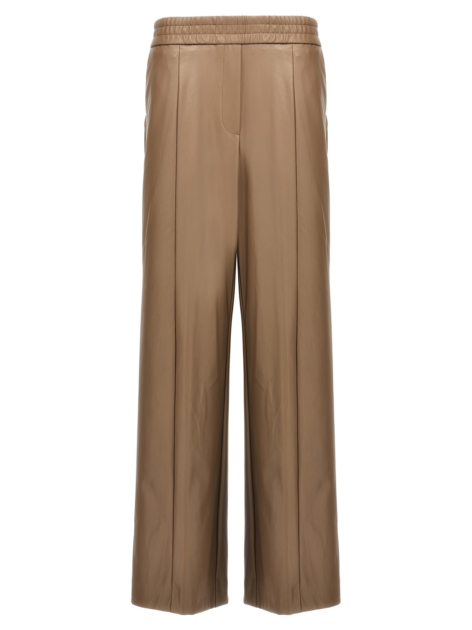 (nude) Faux Leather Trousers