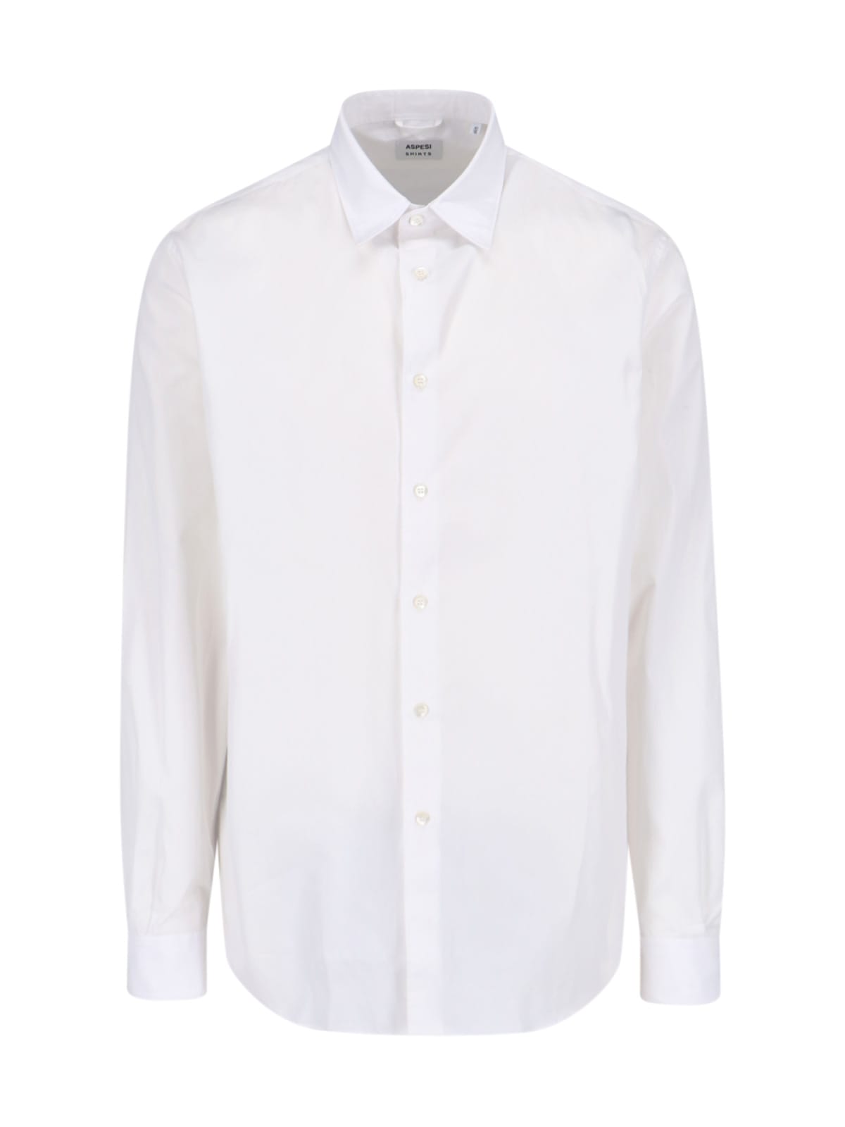 Aspesi White Cotton Classic Collar Shirt In White
