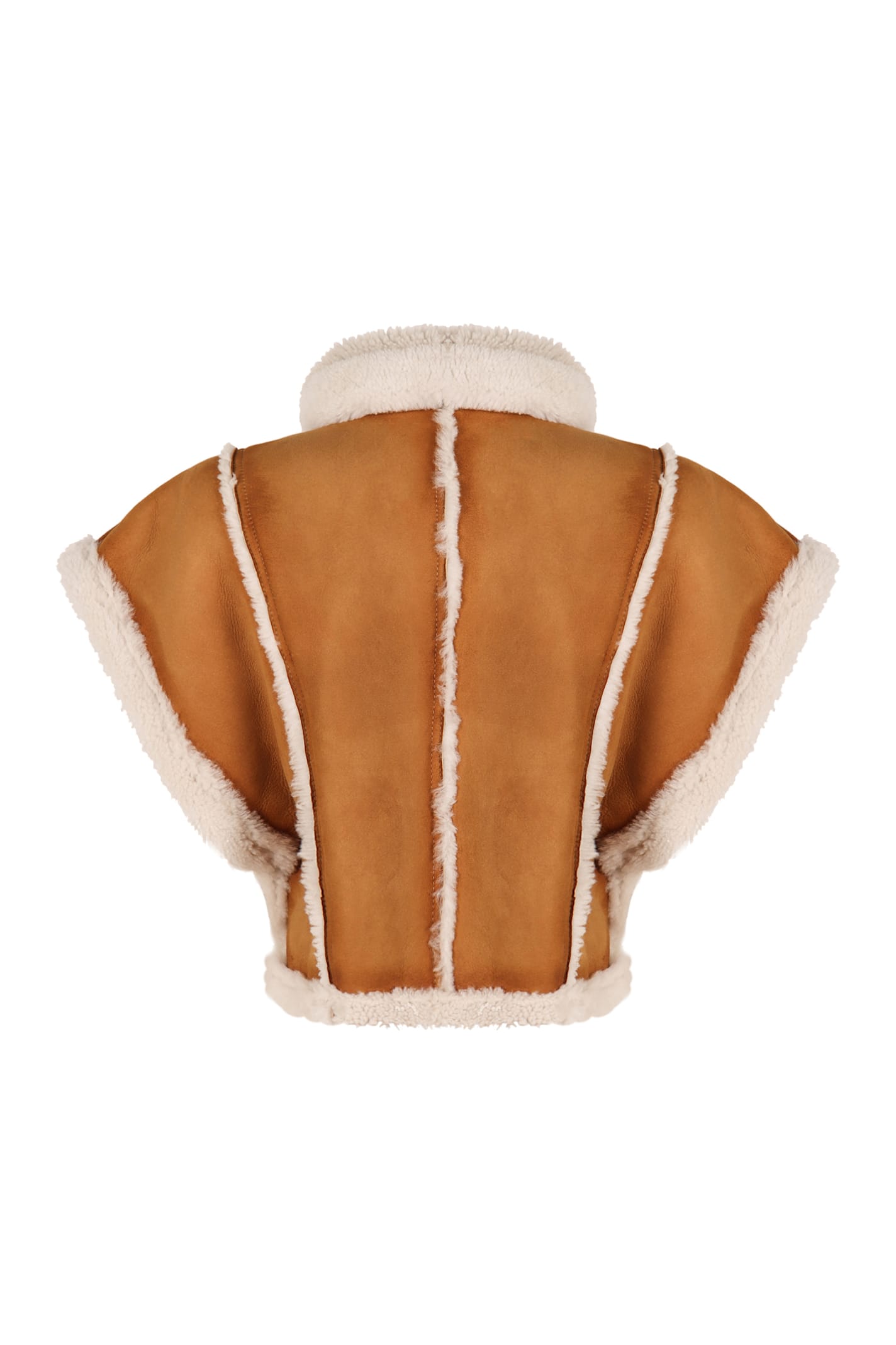 Halfboy Short Sheepskin Jacket In Brown