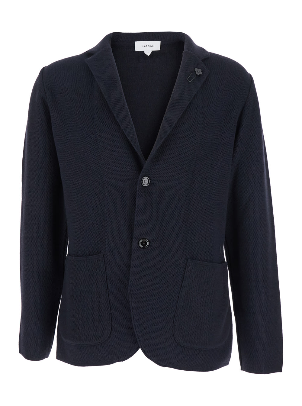 Lardini Blue Jacket With Classic Lapels And Button Fastening In Cotton Man In Blue