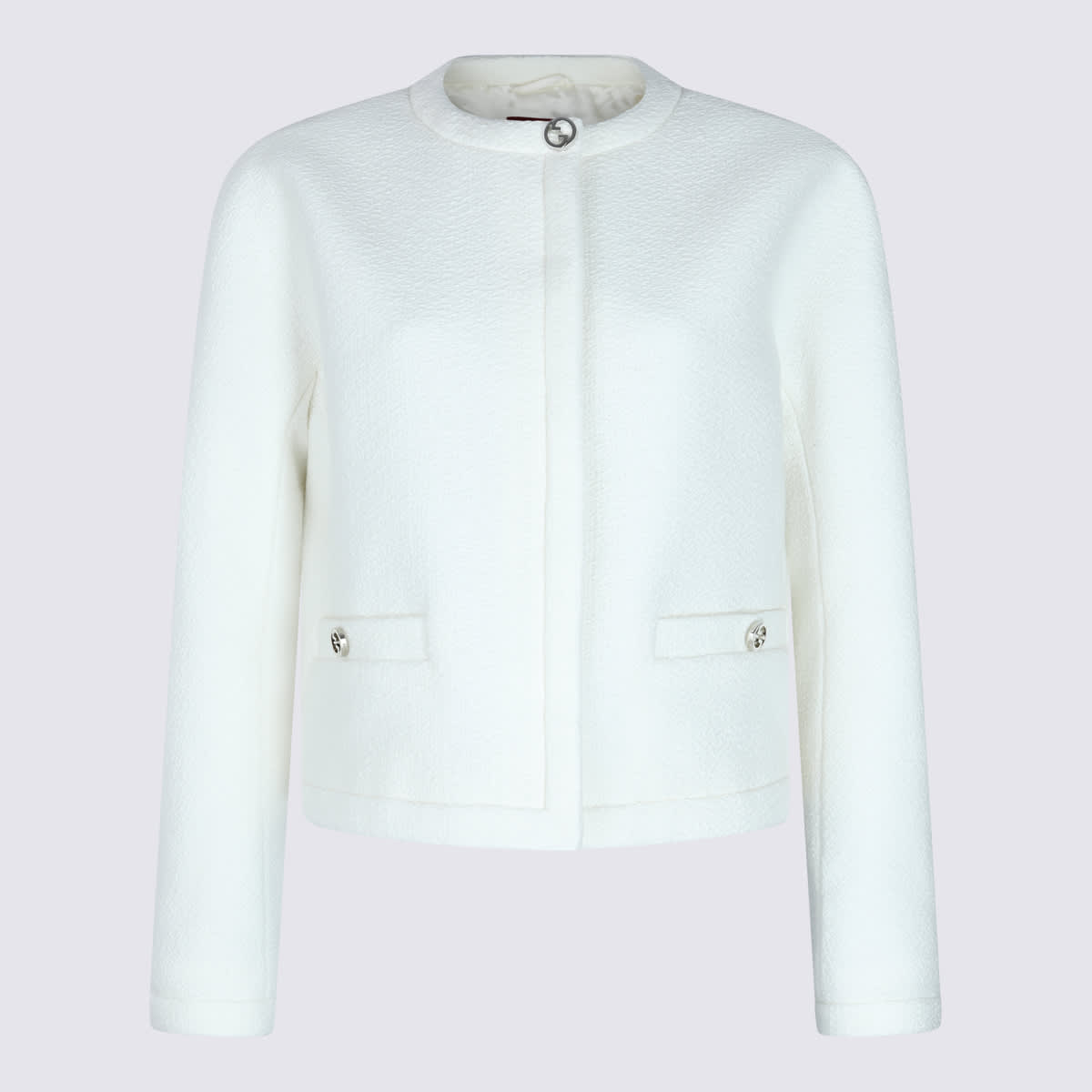 White Wool Casual Jacket