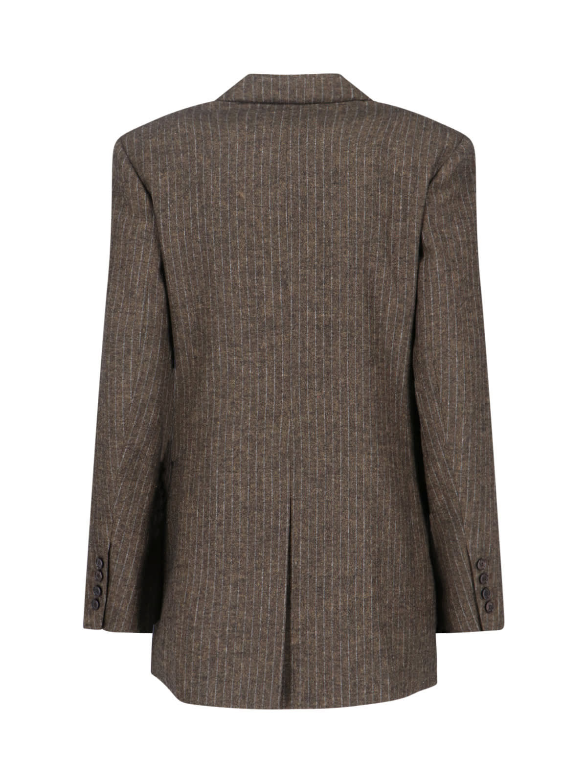 Isabel Marant Jevimagz Double-breasted Brown Striped Wool-blend Jacket In Brown