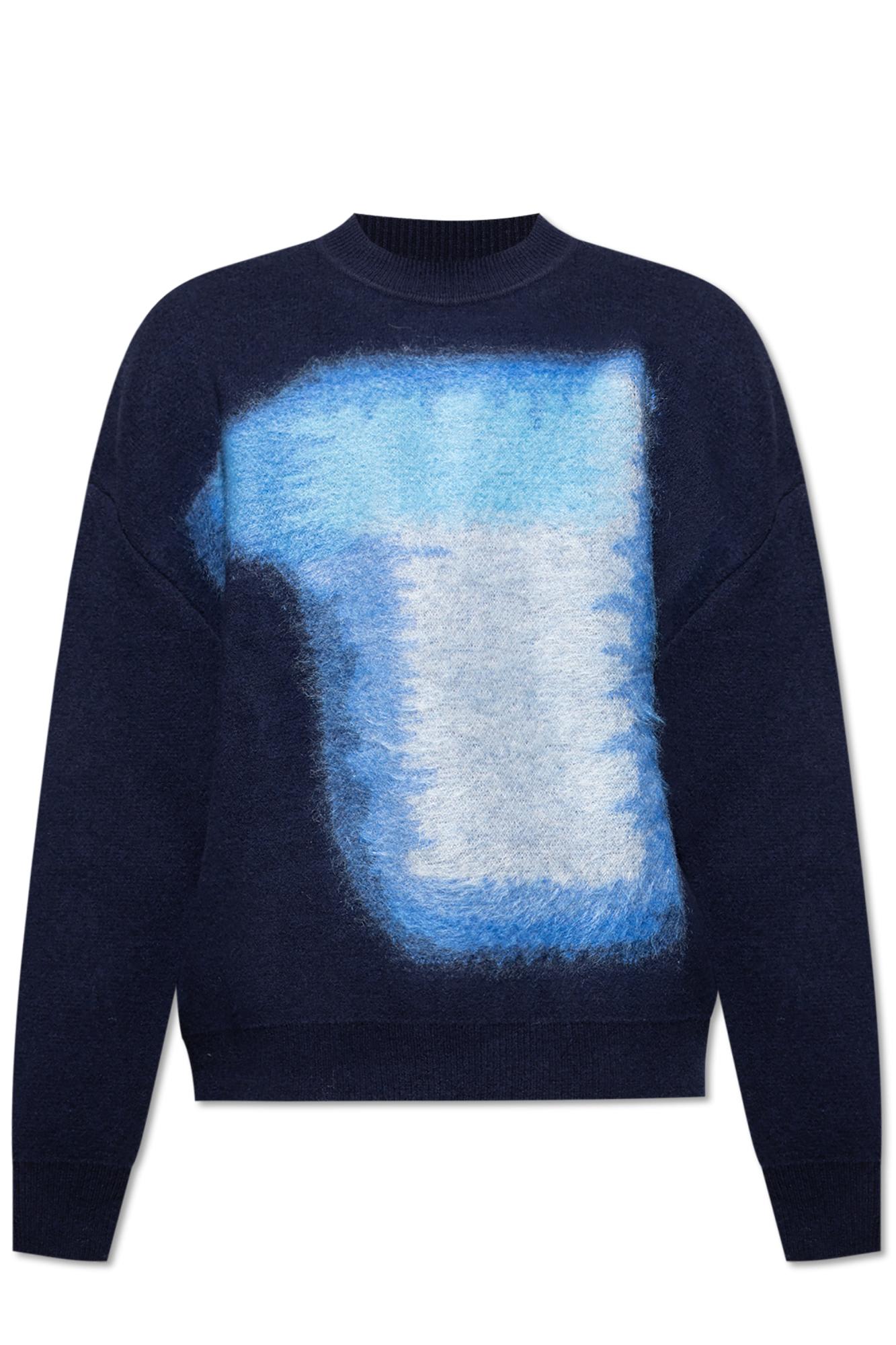 Givenchy Sweater In Wool With Brushed Afternoon Light Jacquard In Blue