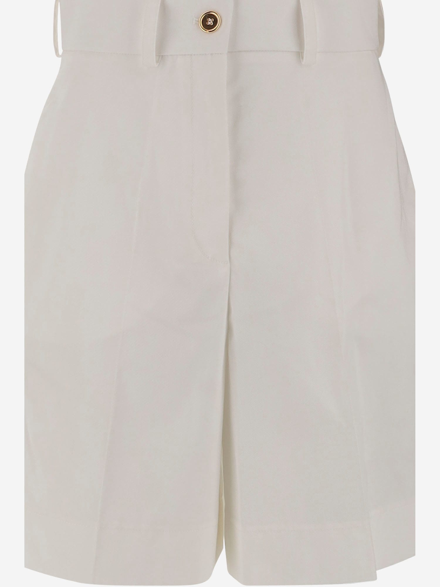 Patou White Gabardine Bermuda Shorts In White