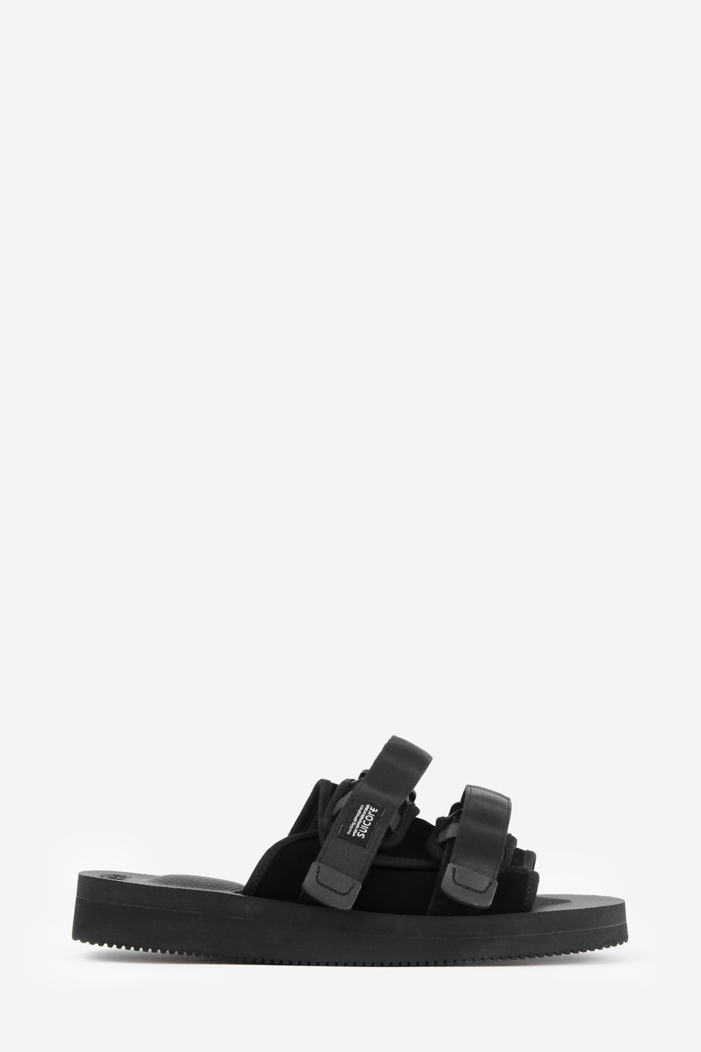 Suicoke Black Suede Moto-vs Slippers  Nd  Donna|uomo 5 In Black