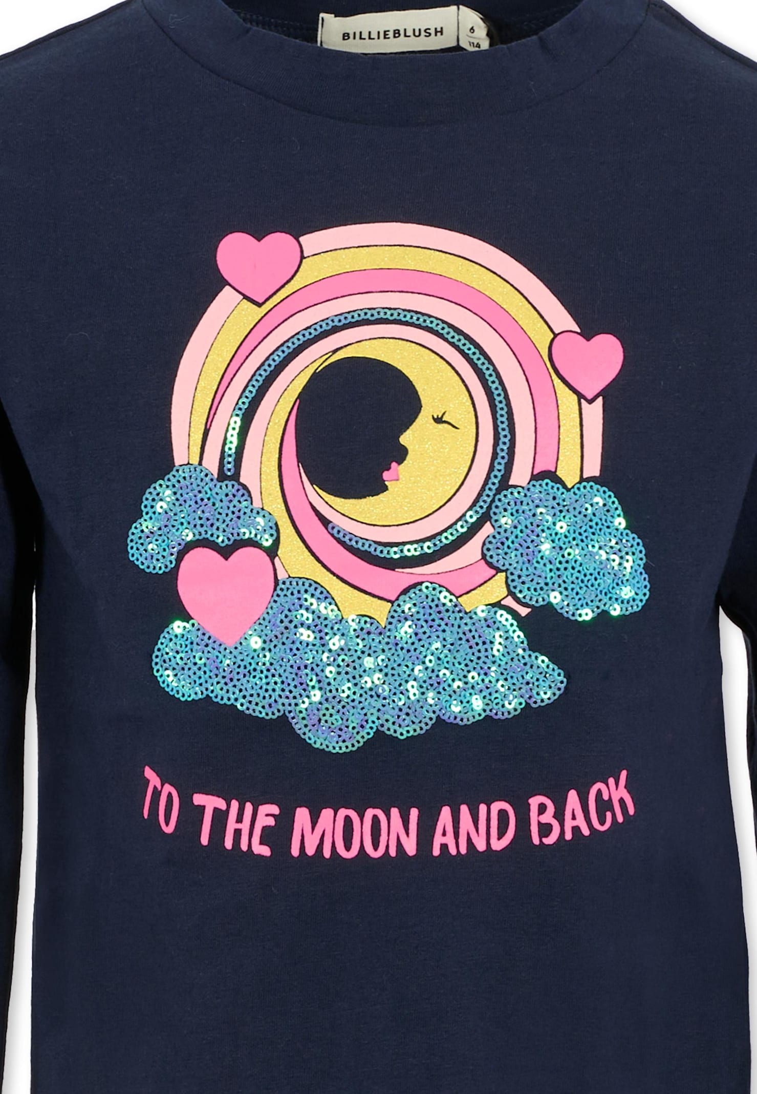 Billieblush Blue T-shirt For Girl With Moon In Blue