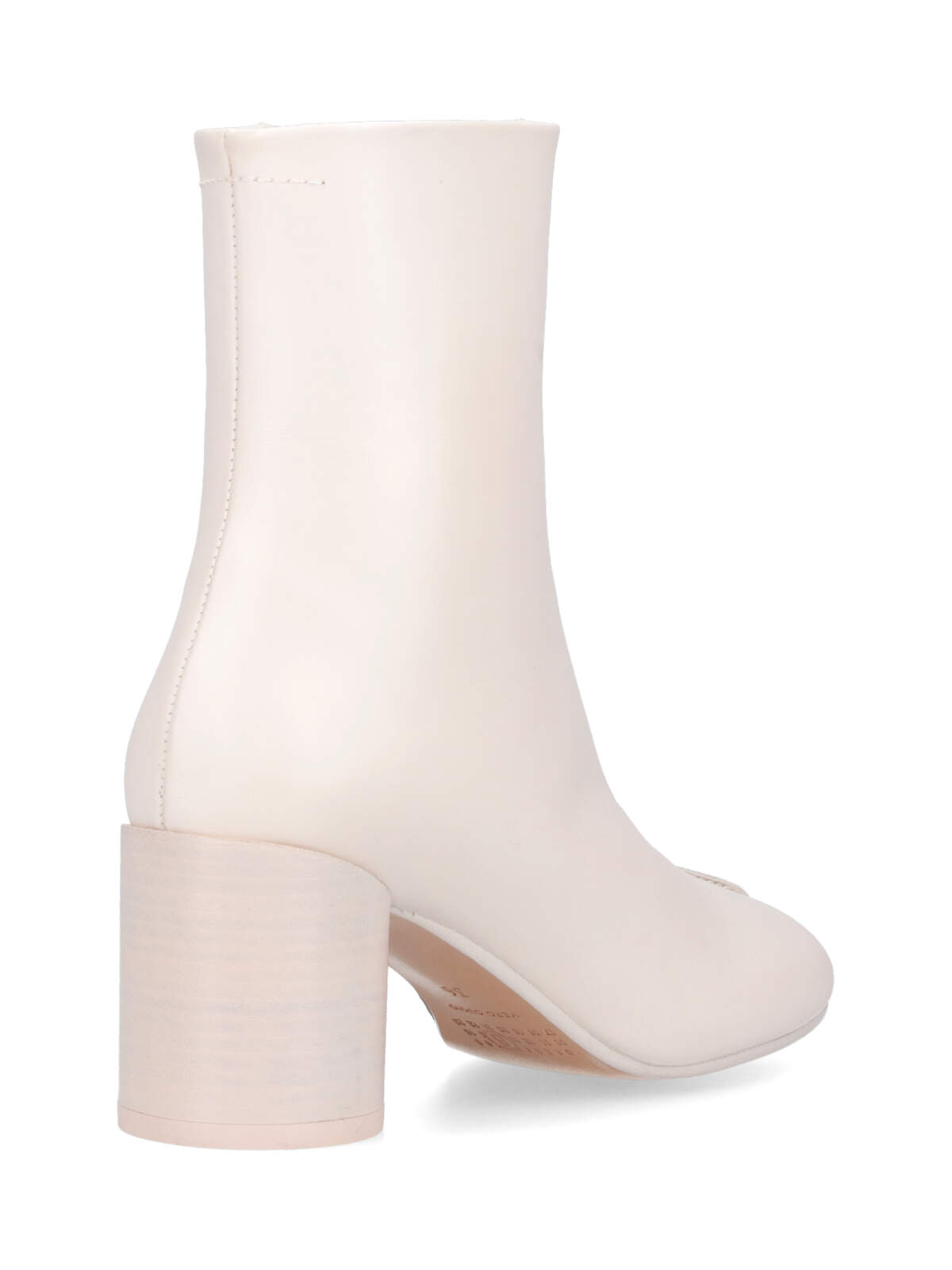 Shop Mm6 Maison Margiela Stitch-out Leather Ankle Boots In White