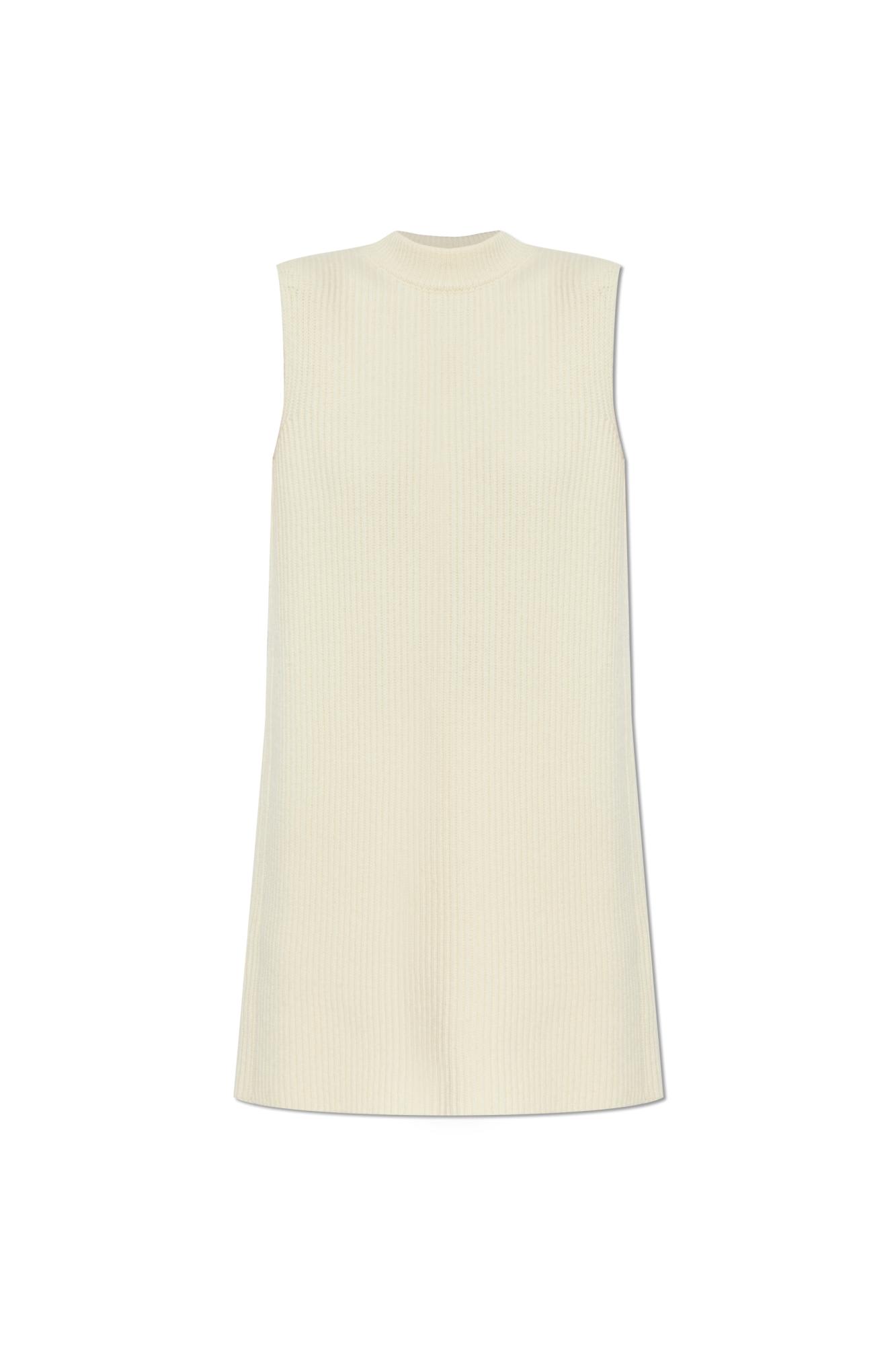 Jil Sander Ribbed Sleeveless Sweater In White