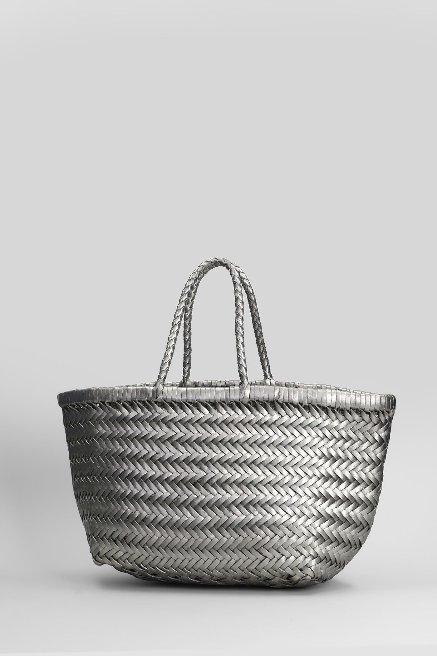 Dragon Diffusion Bamboo 3 Jump Small Tote In Gunmetal Leather In Gray