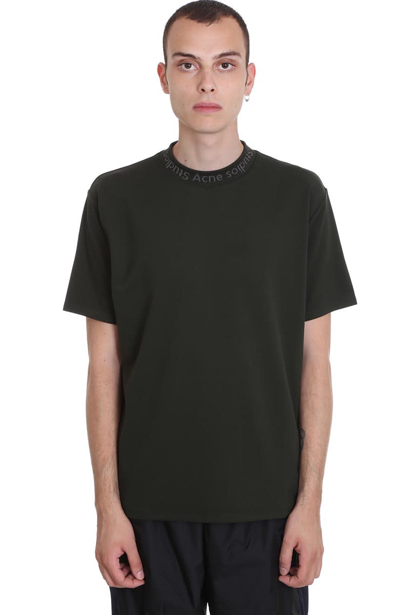 ACNE STUDIOS NAVID T-SHIRT IN GREEN COTTON,11205949