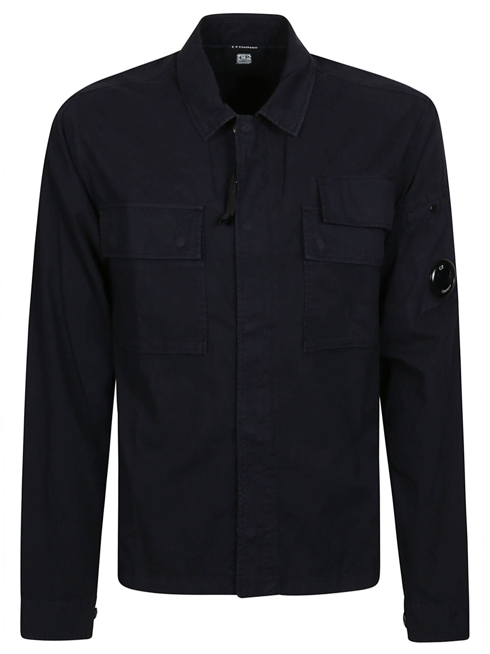 Shop C.p. Company Long Sleeve Shirt Jacket In Total Eclipse