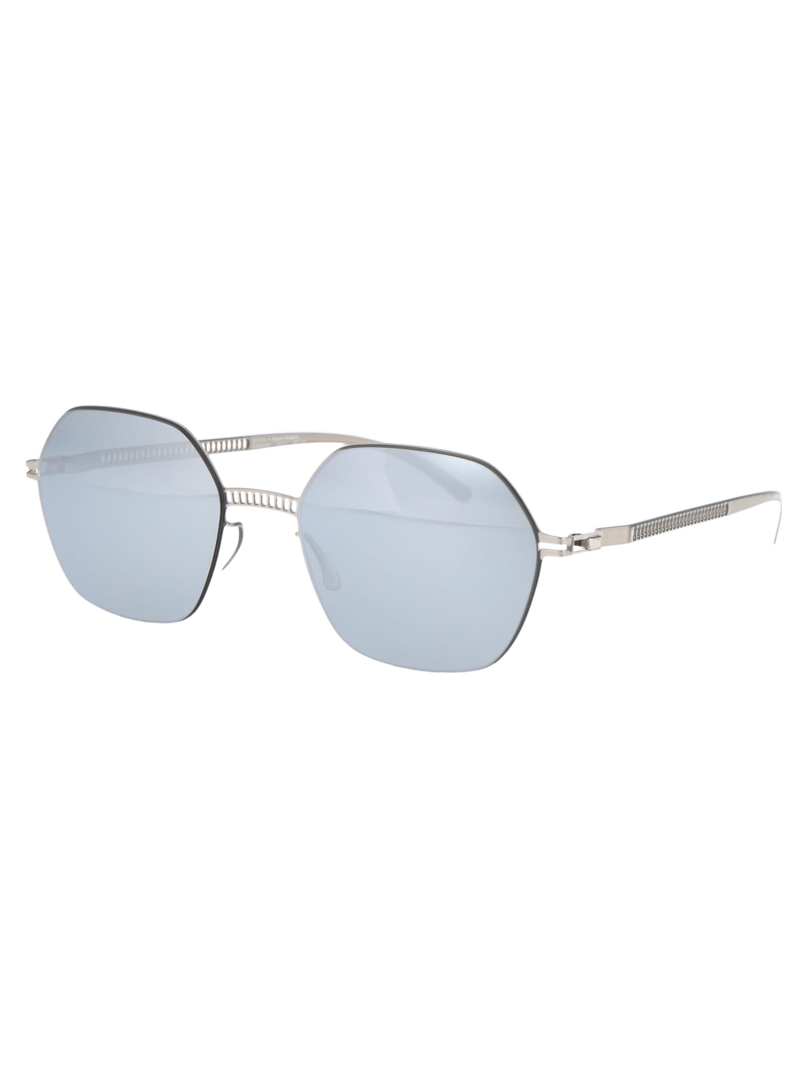 Shop Mykita Mmesse028 Sunglasses In 187 E1 Silver | Silver Flash