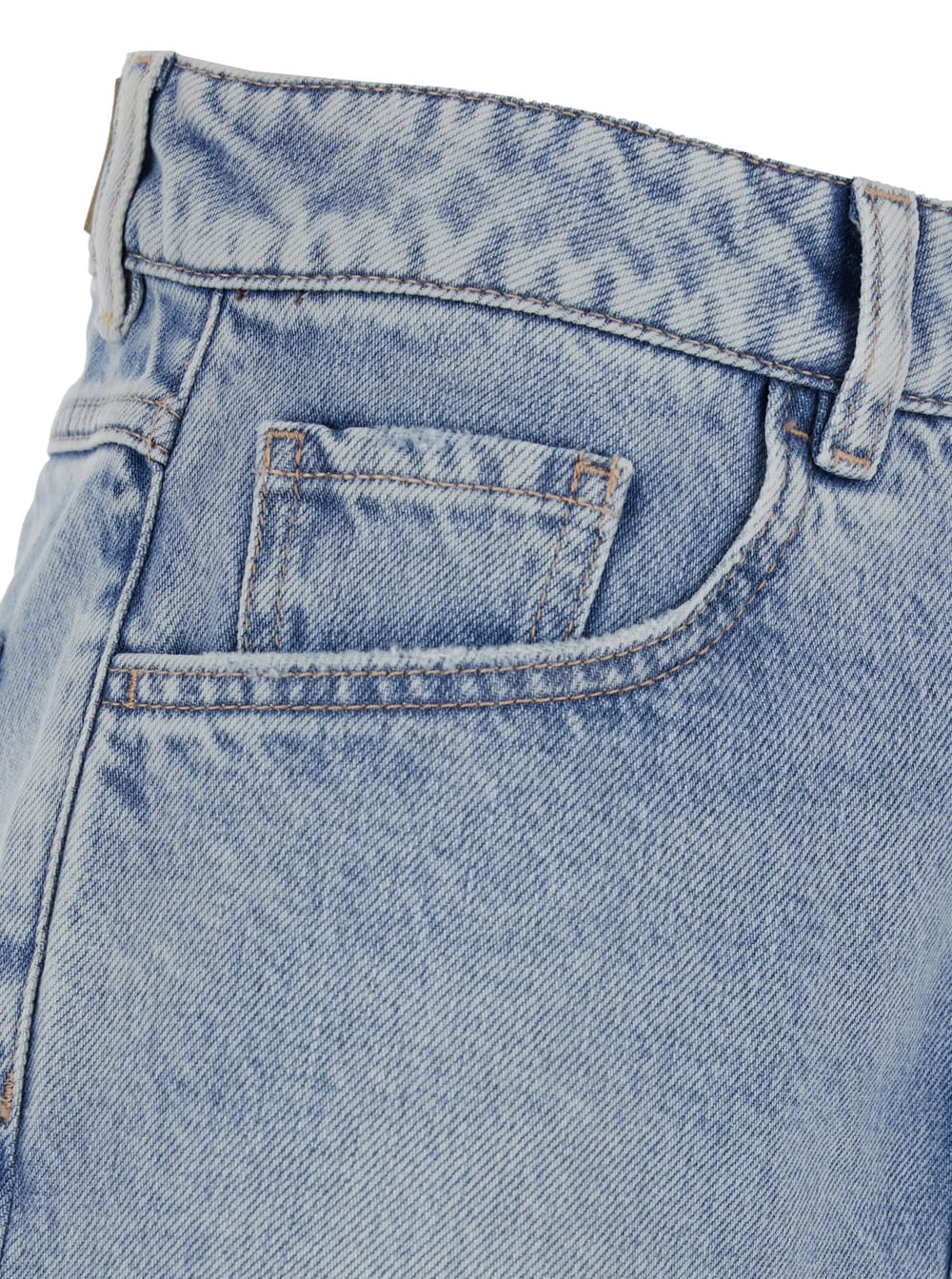 Icon Denim Light Blue Bermuda Pants With Wide Leg And Logo Patch On The Rear In Denim Woman In Blue