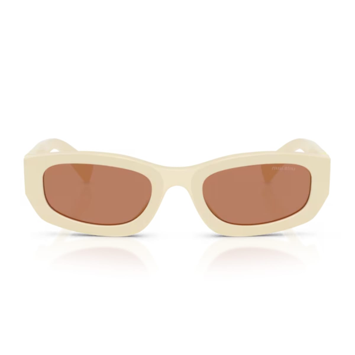 Miu Miu 0mu B04s Miu Glimpse 21d90q Bianco Latte Sunglasses In White