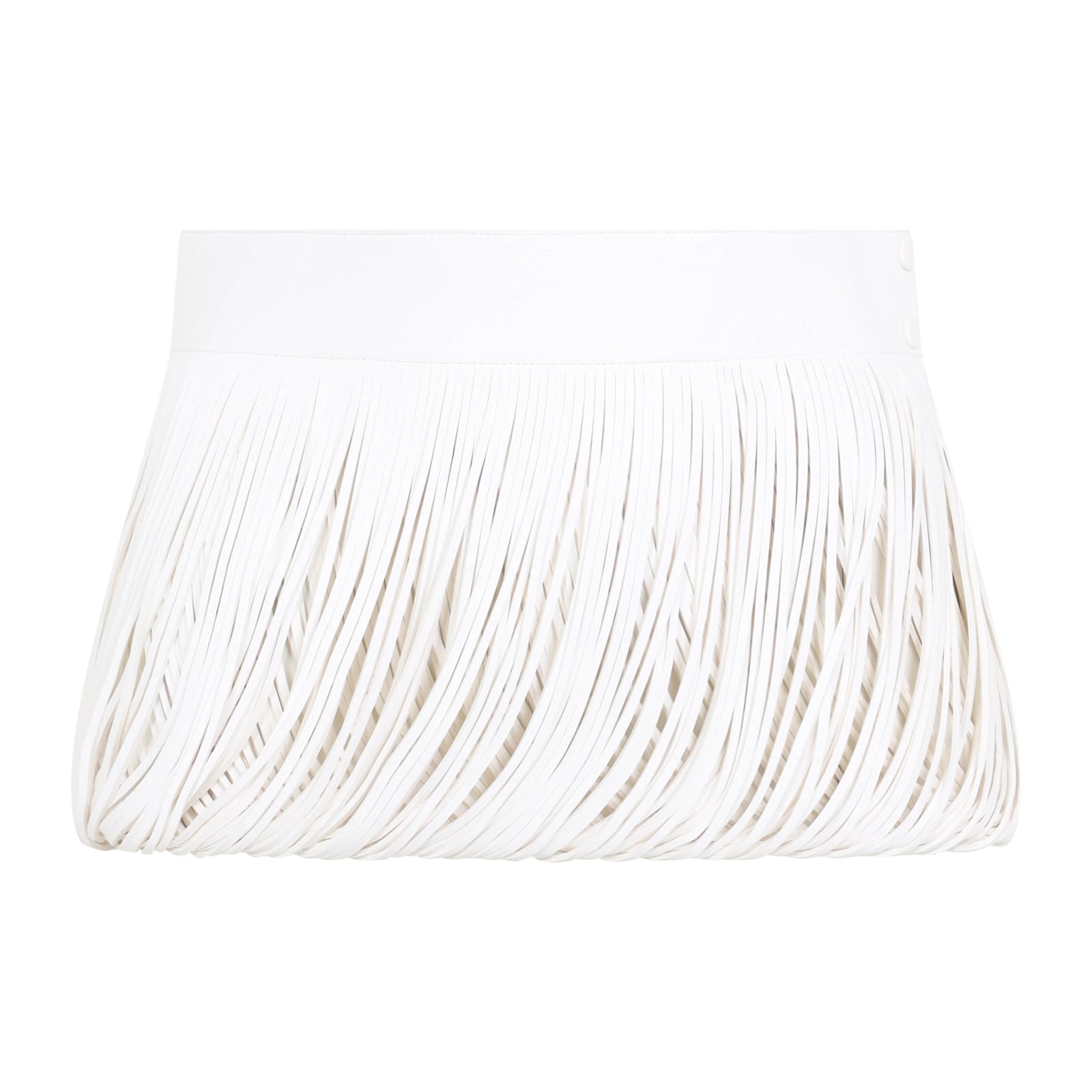 Shop Alaïa Fringes Belt In Blanc Nacre
