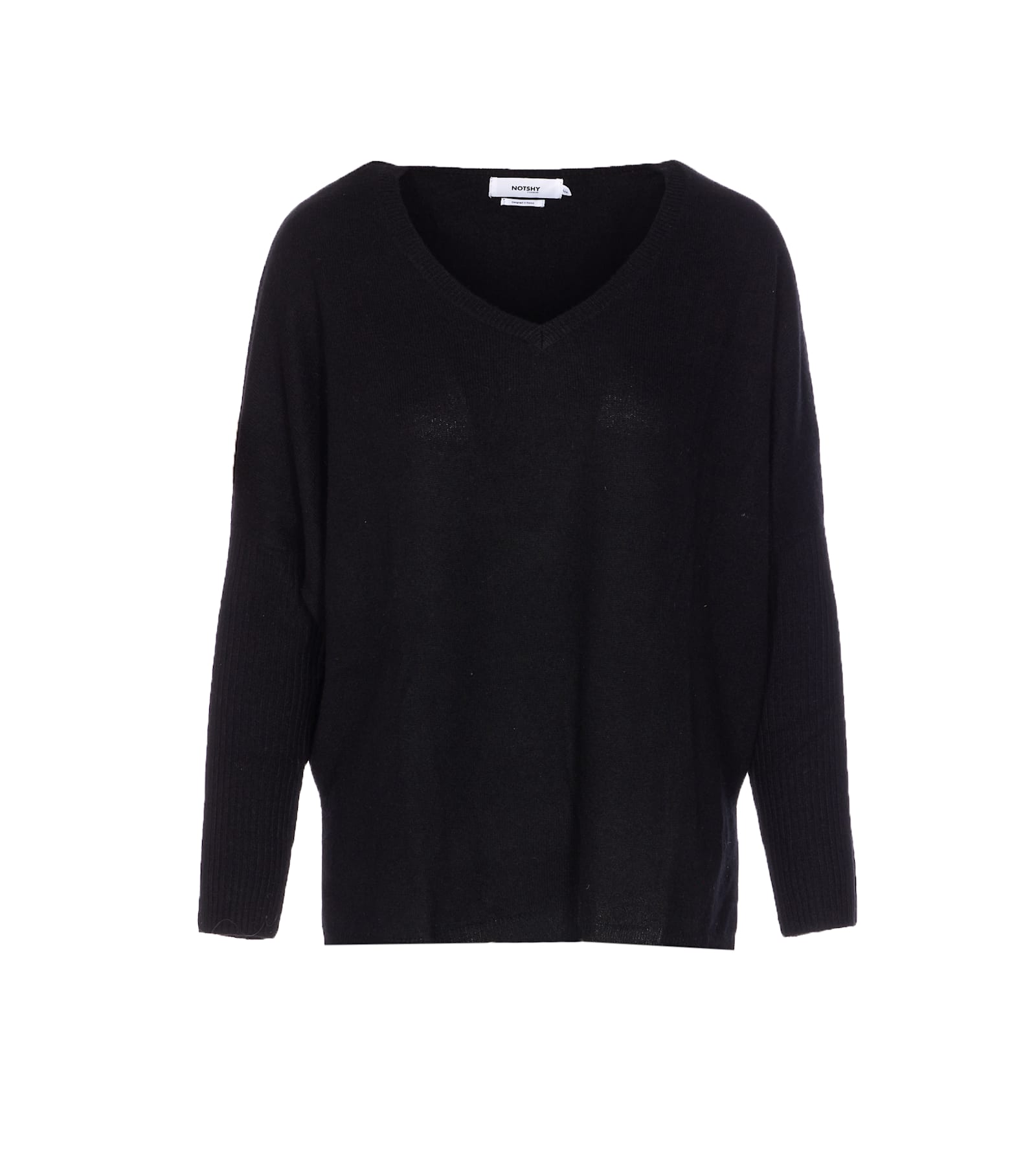 Not Shy V-neck Cashmere Sweater In Black