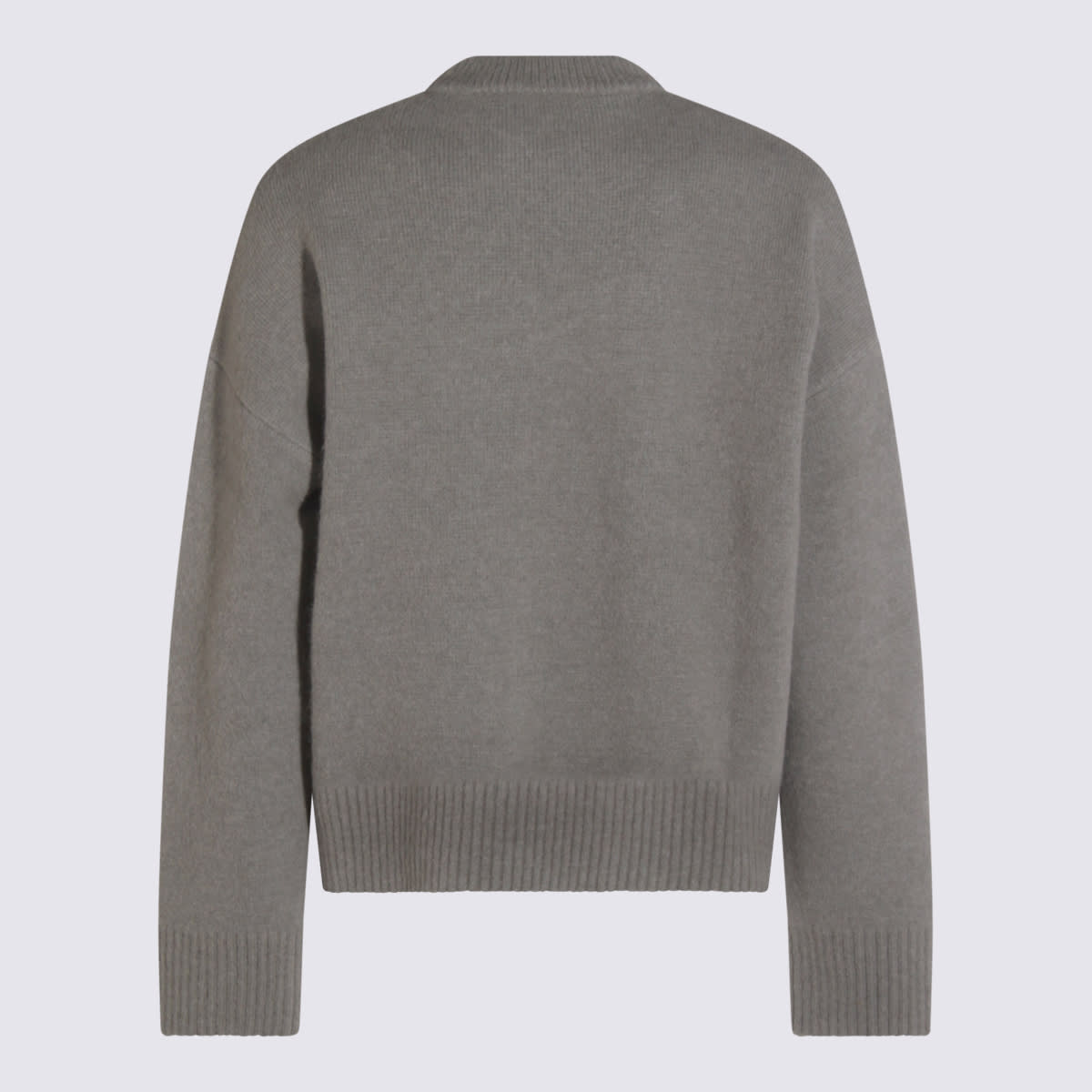 Ami Alexandre Mattiussi Ami Wool Sweater With Heart And Logo Detail In Gray