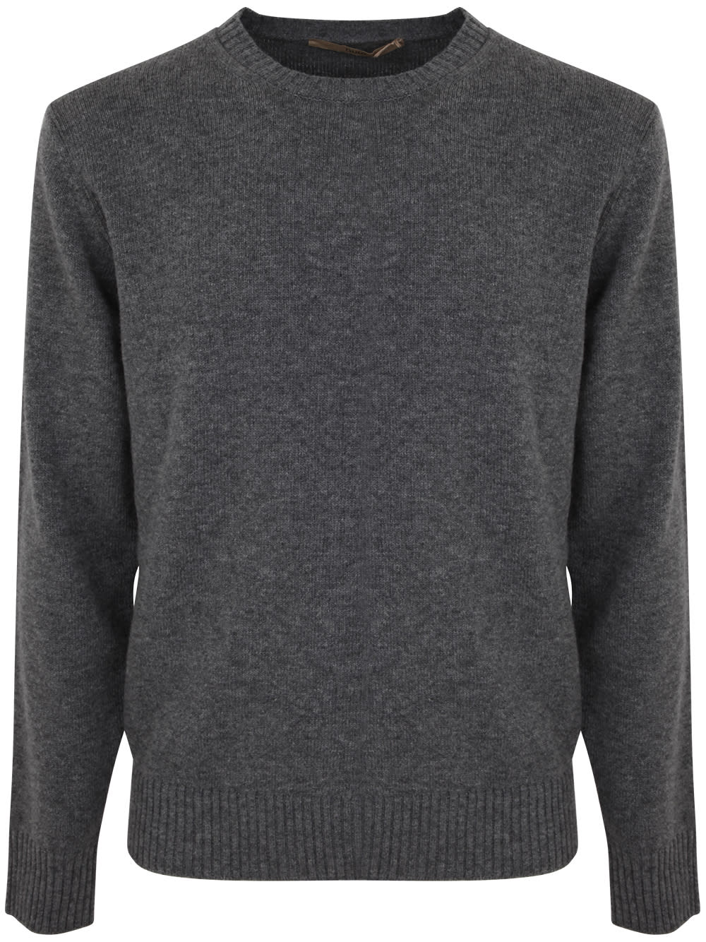 Shop Nuur Long Sleeves Crew Neck Sweater In Grey