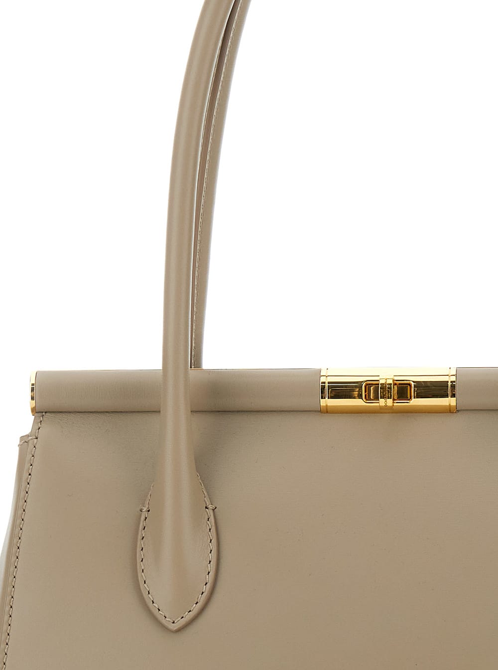 Dolce & Gabbana Marlene Medium Beige Handbag With Padlock Detail In Leather Woman In Neutral