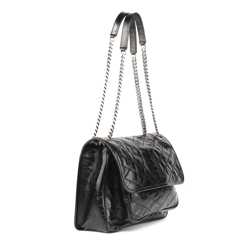 Shop Saint Laurent Medium Niki Bag In Leather In Black