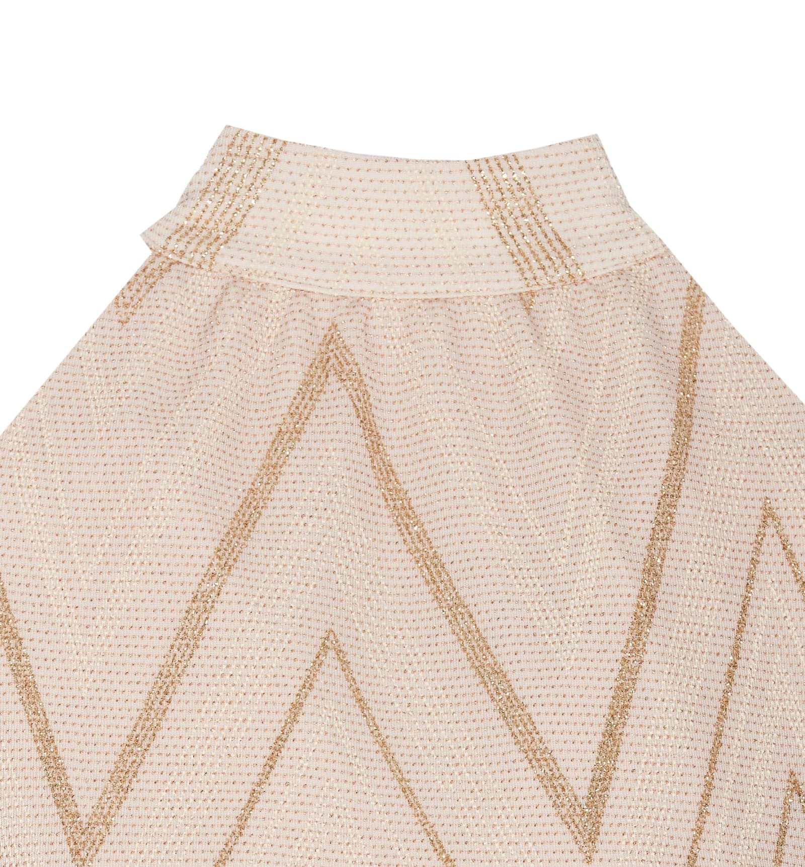 Shop Liu •jo Chevron Top With Bow In Pink
