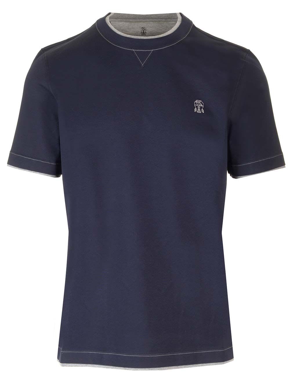 Shop Brunello Cucinelli Jersey T-shirt In Blue