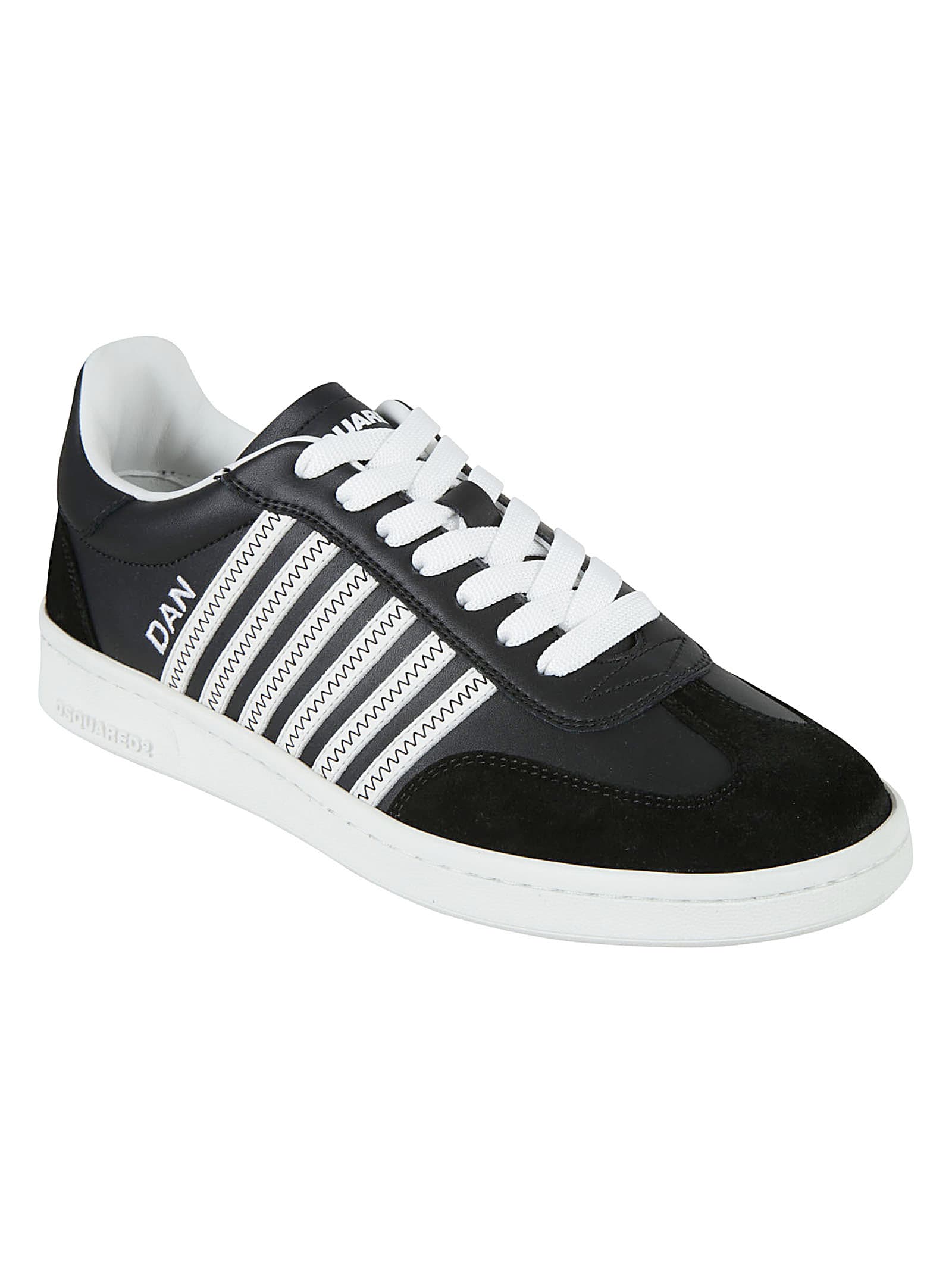 Shop Dsquared2 Dan Logo Sneakers In Black/white