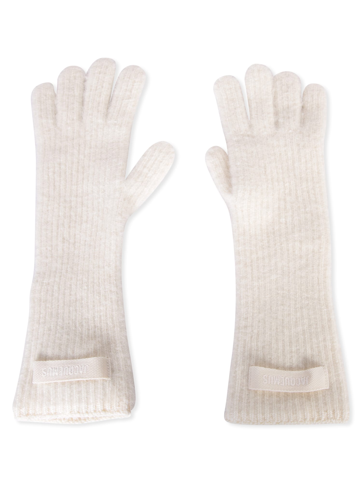 Jacquemus Ivory Gros Grain Gloves In White