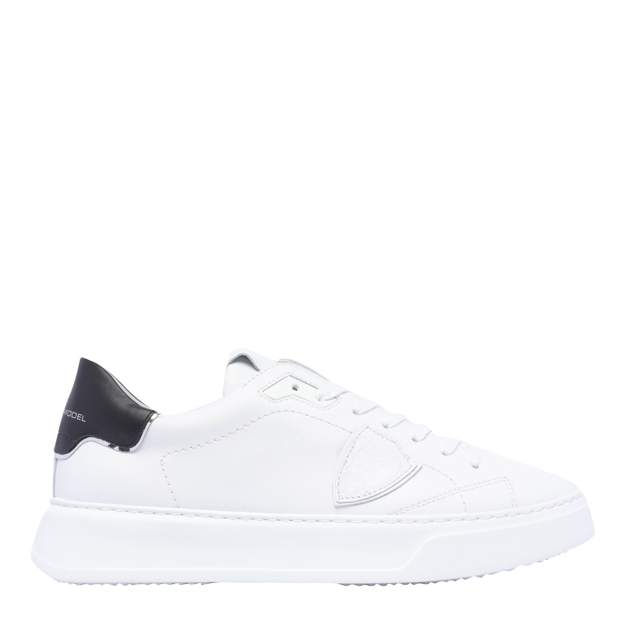 Shop Philippe Model Temple Sneakers In Blanc Noir