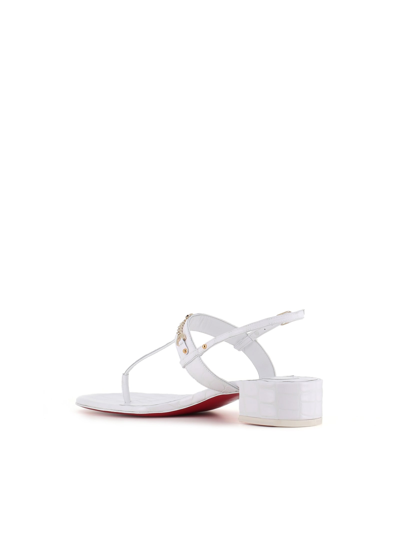 Shop Christian Louboutin Sandal Mj Thong 25 In White