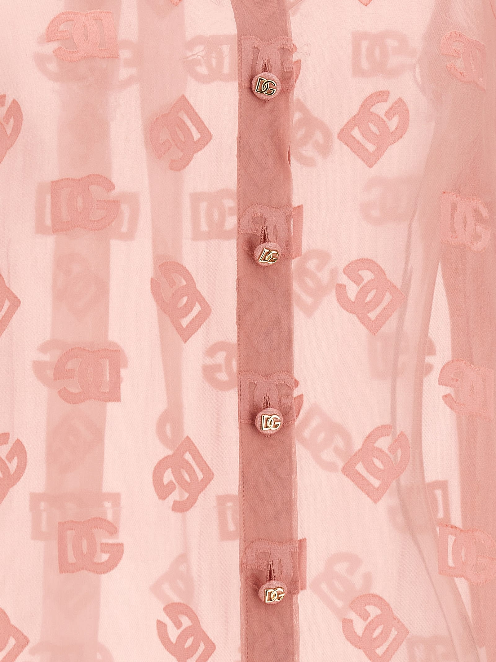 Dolce & Gabbana Pink Front Button Shirt In Rosa Polvere