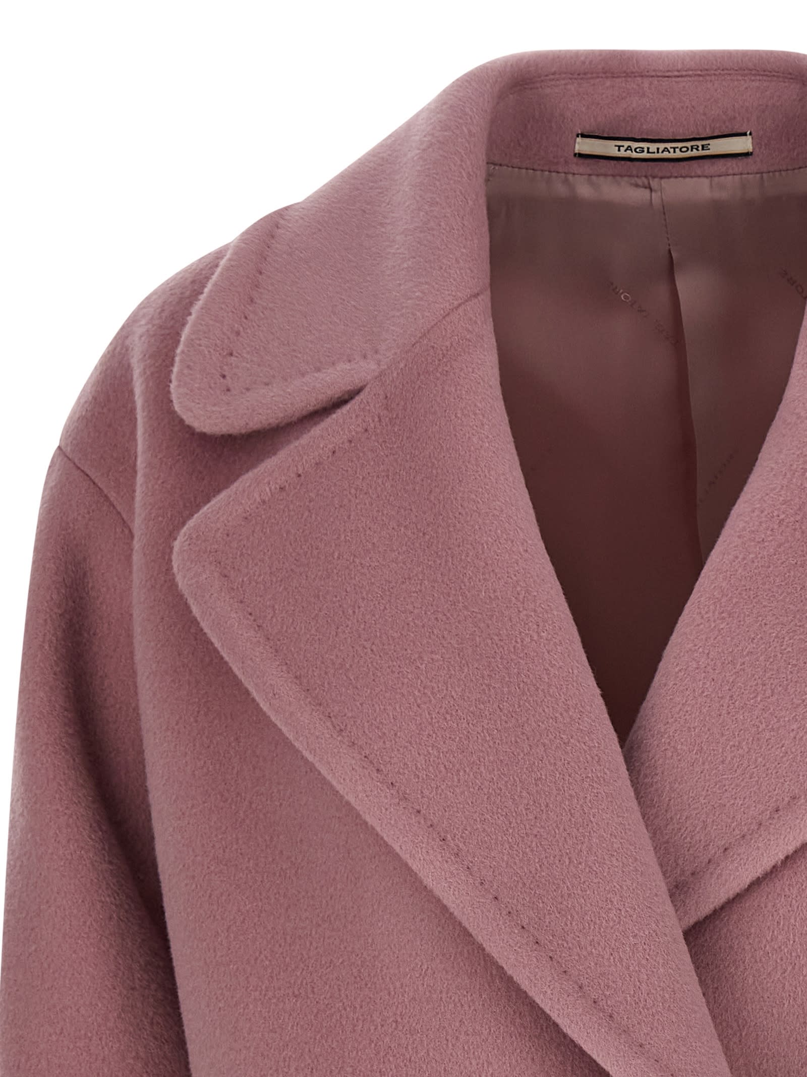 Tagliatore Astrid Double-breasted Flap Coat In Pink