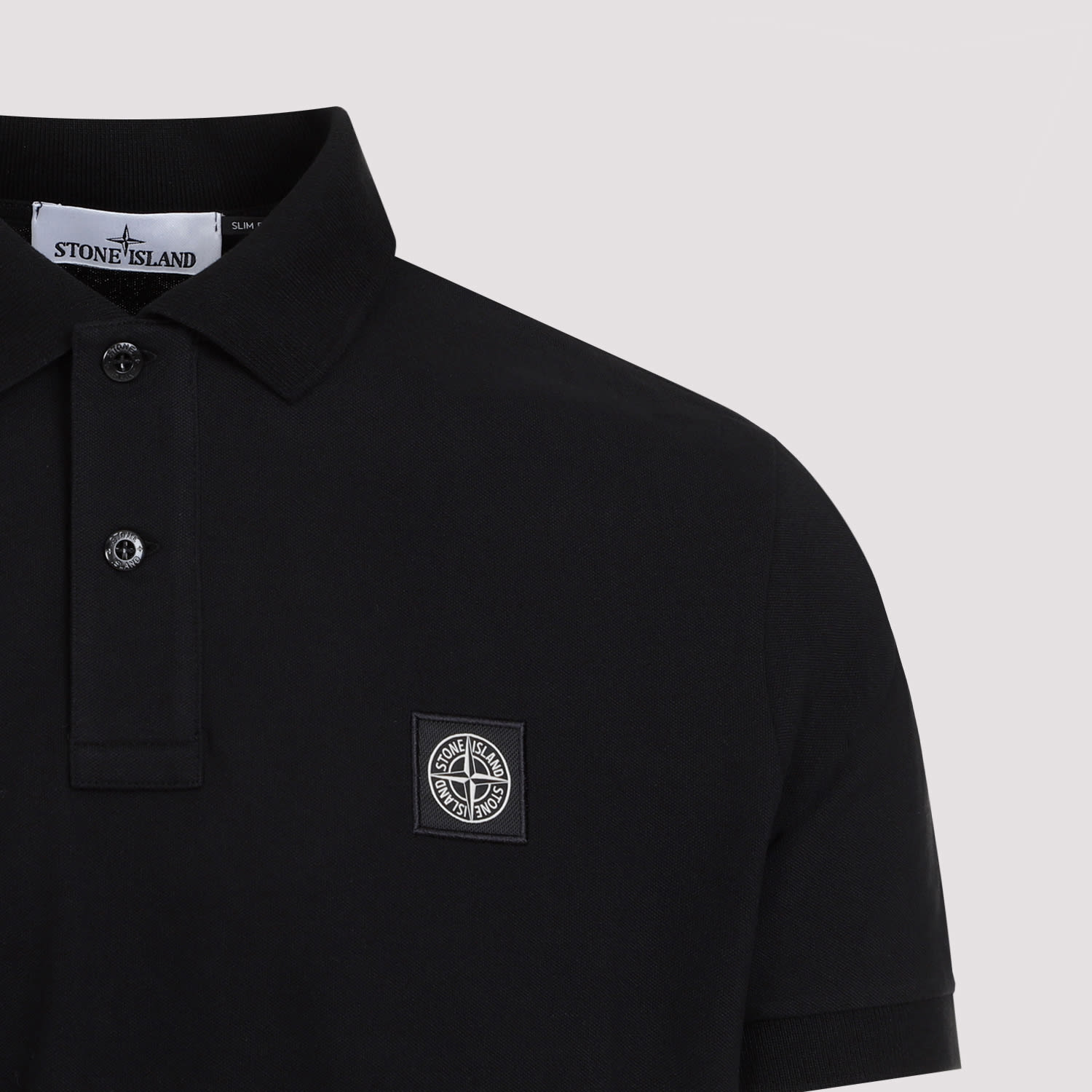 Shop Stone Island Cotton Polo In Black