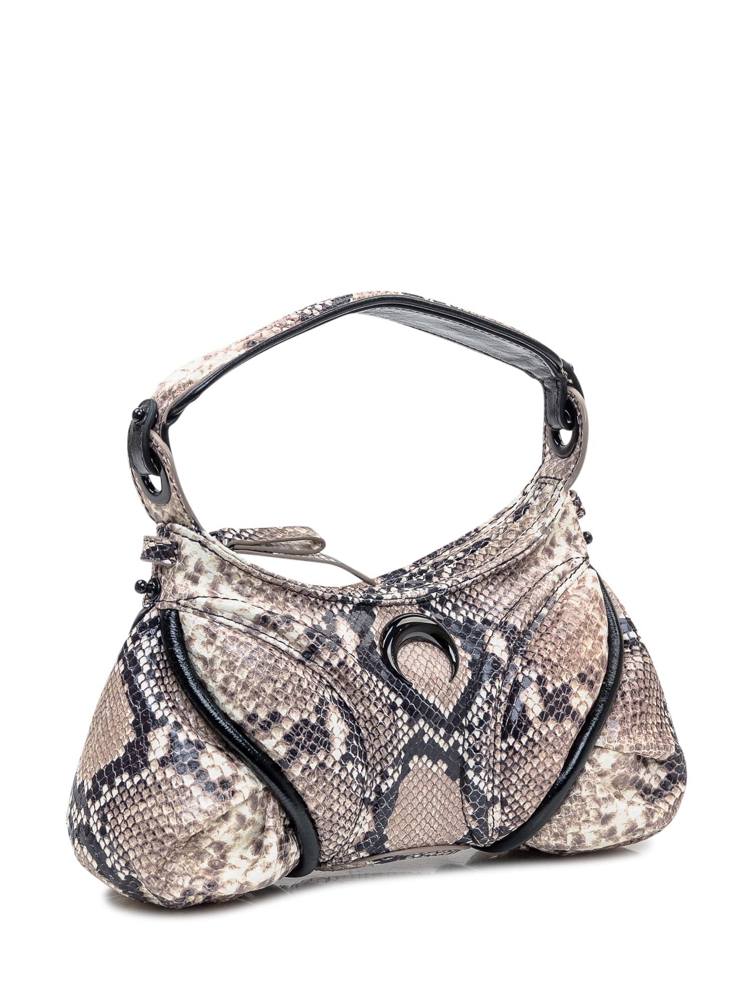 Shop Marine Serre Python Futura Mini Bag In Ecru