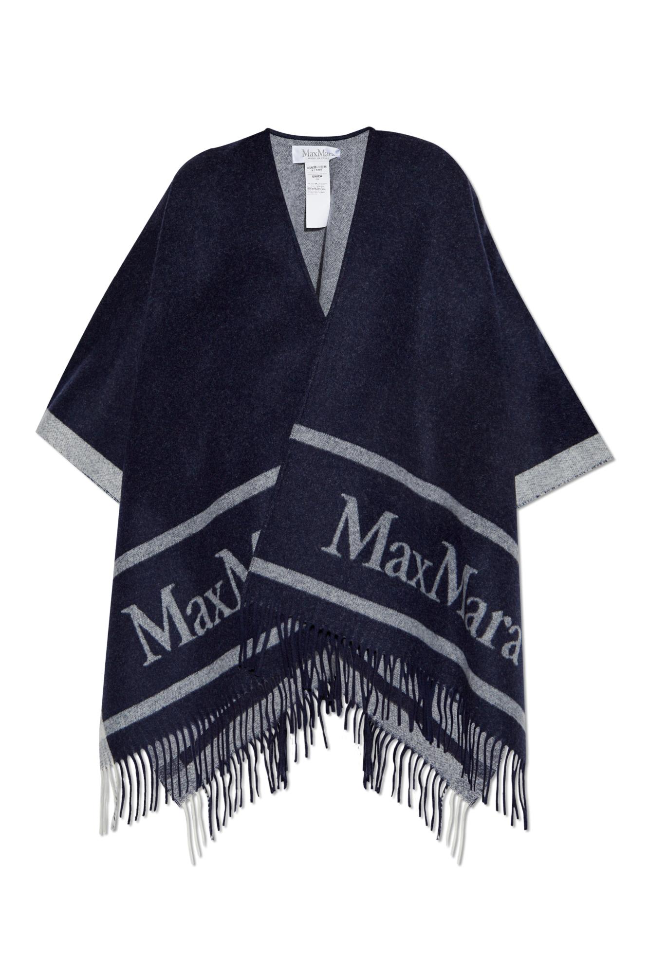 Max Mara Jacquard Logo-decorated Wool Cloak