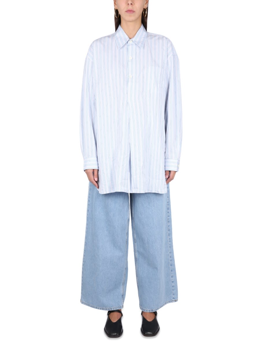 Our Legacy Shirt Featuring Stripe Pattern And Chest Pocket In Multi