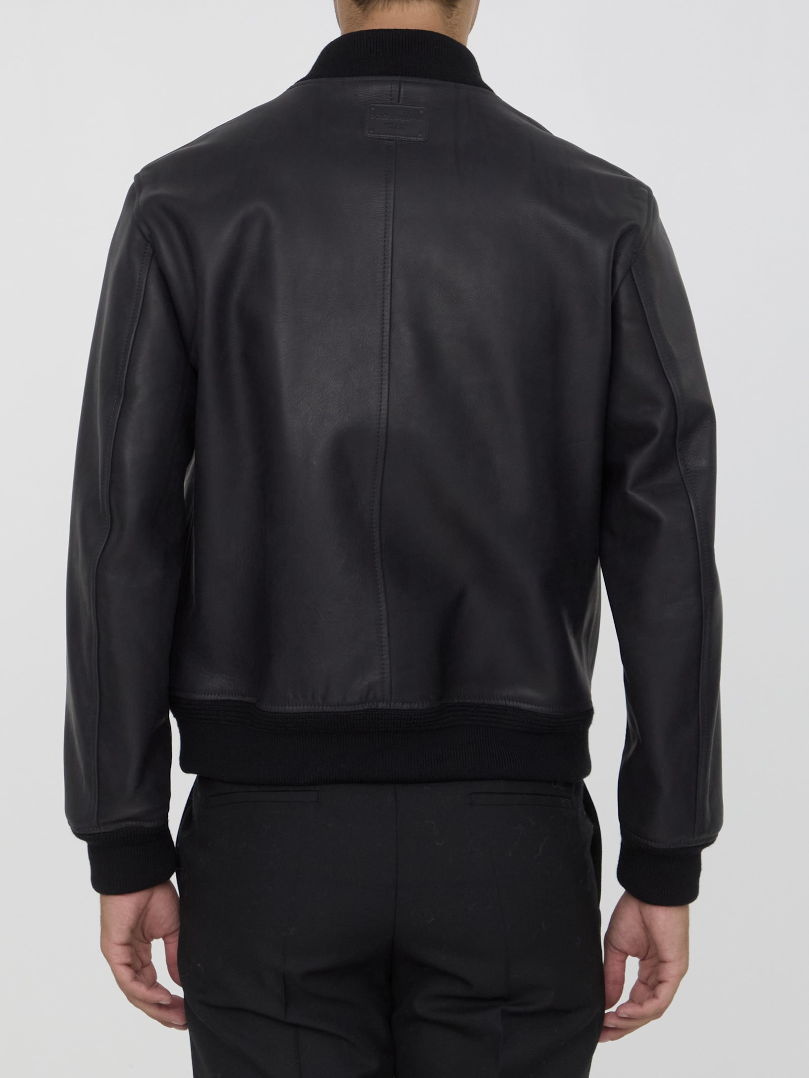 Shop Dolce & Gabbana Leather Jacket In Black