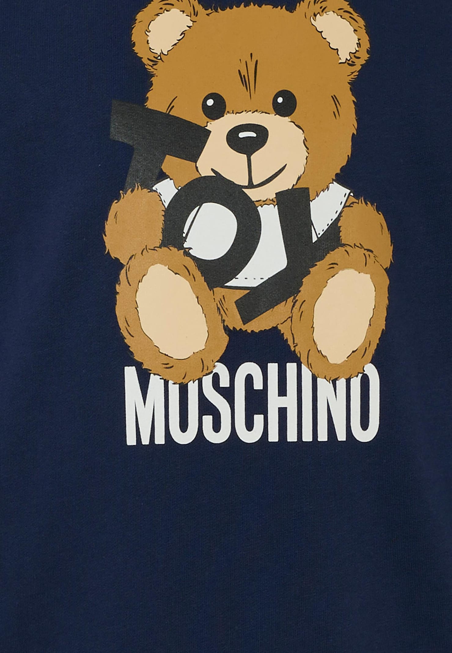 Moschino Blue Sweatshirt For Boy With Teddy Bear In Blue