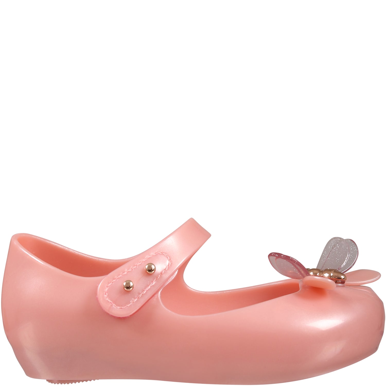 Melissa Kids' Pink Ballet Flats For Girl With Butterfly