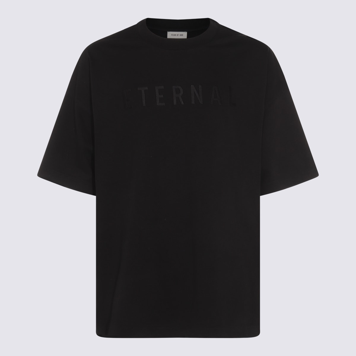 Shop Fear Of God Black Cotton T-shirt