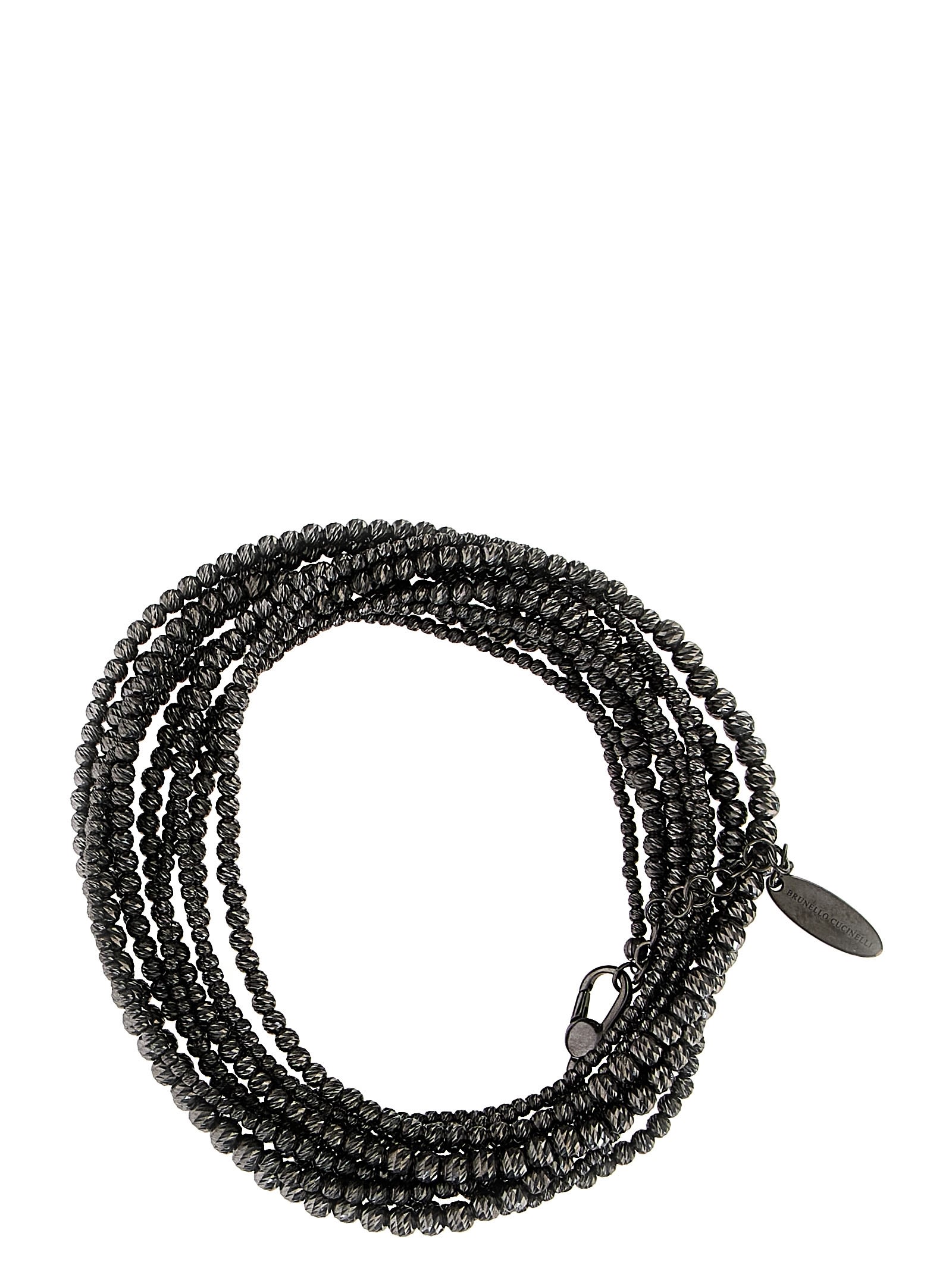 Shop Brunello Cucinelli Silver Bracelet In Black