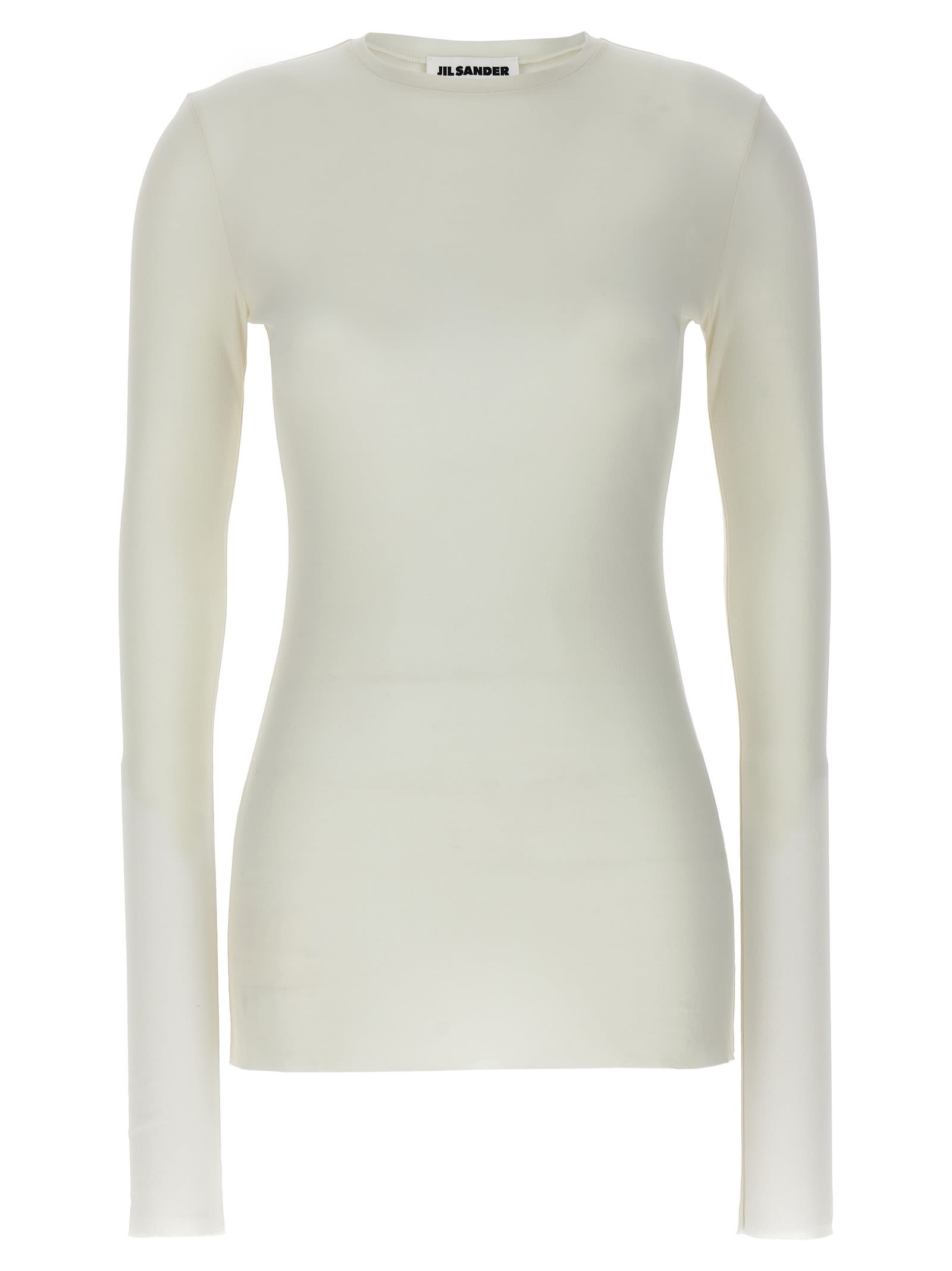 Shop Jil Sander Silk Mesh Top In White