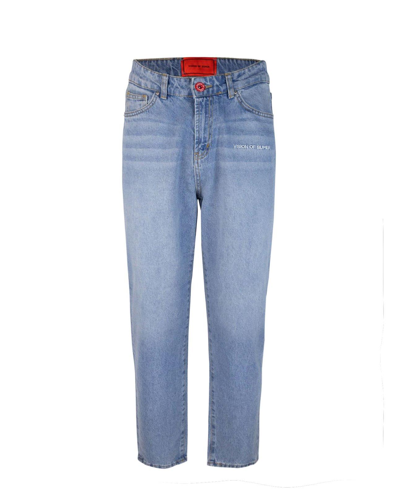 Logo-embroidered Tapered Leg Jeans