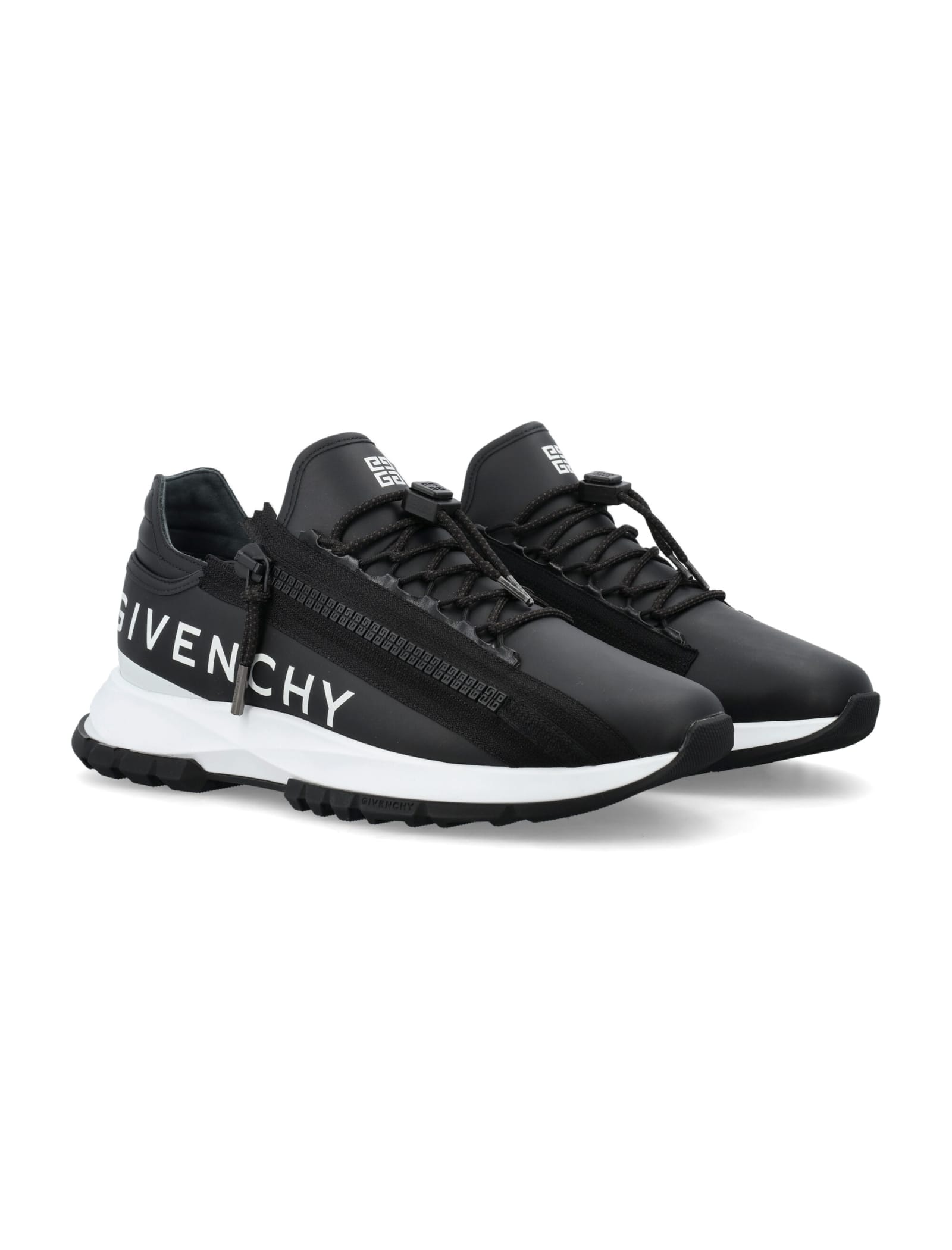 Shop Givenchy Spectre Zip Runners In Black/white