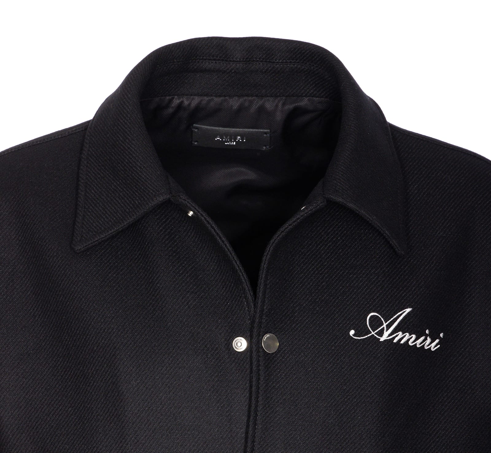 Amiri Twill Wool Bones Bomber Jacket With Patches In Black