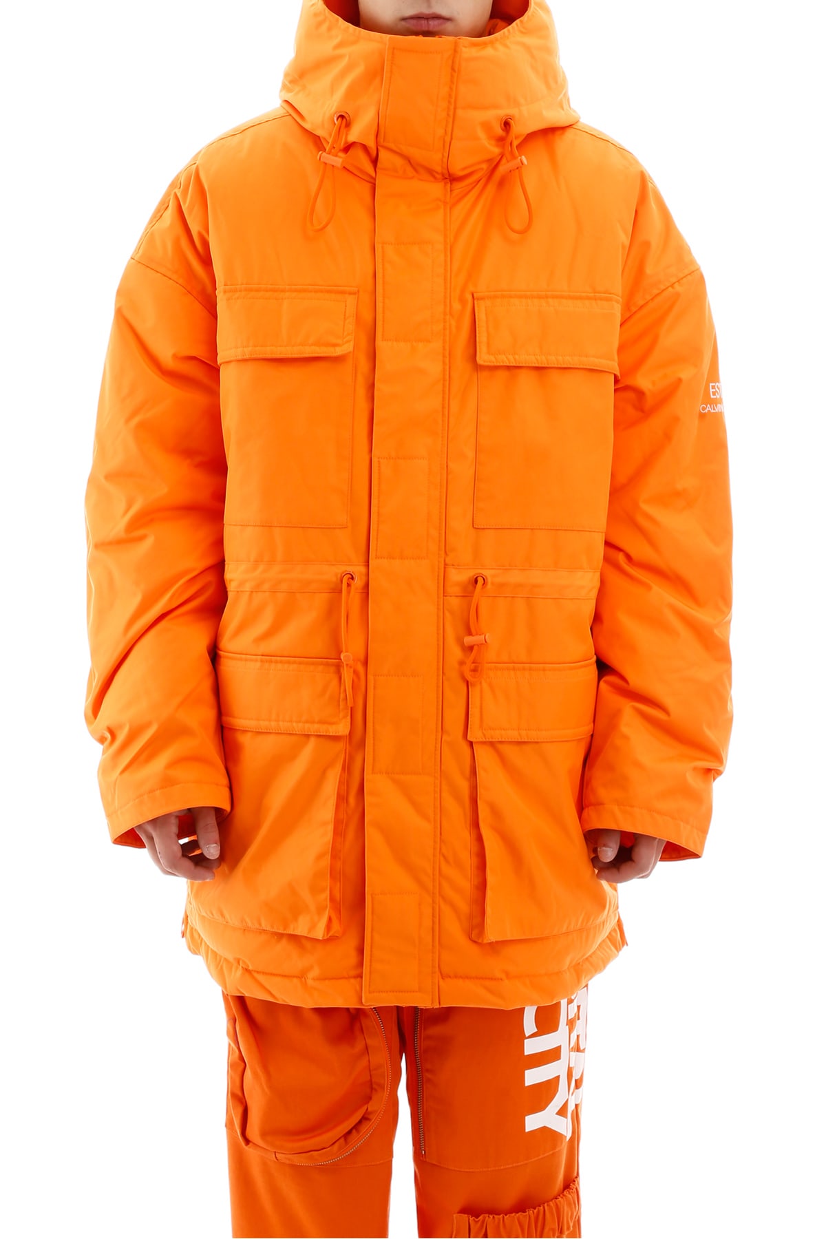 calvin klein orange parka