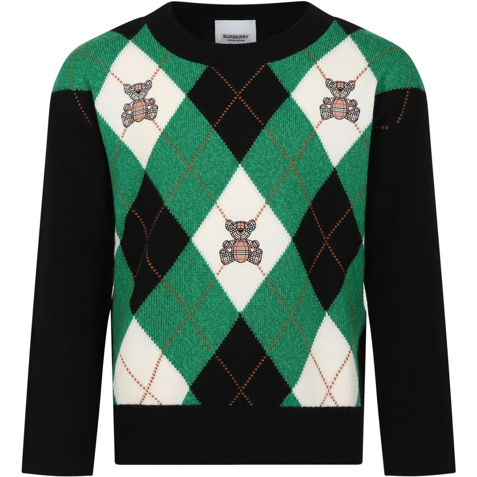 BURBERRY BLACK SWEATER FOR BOY WITH THOMAS BEAR